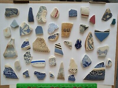 40 Pieces Vintage Sea Glass Sea Pottery Genuine North East Coast • 2.32€