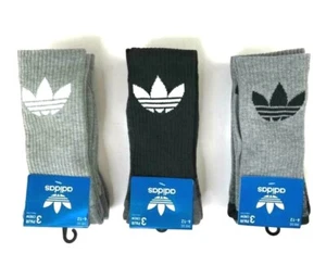 Adidas Originals para hombre trébol 3 pares calcetines crew correr atlético 6-12 - Imagen 1 de 11