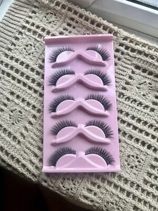 Long Thick False Eyelashes - Black, Pack of 5. Doll Lashes - Picture 1 of 2