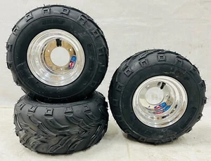Honda ATC 70 16" DWT Polished Aluminum Front Rear Tires Rims 16x8-7 Sunf A004 - Picture 1 of 6