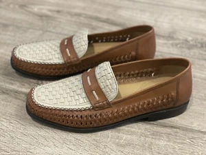 Brass Boot Men’s 10 Walking Gloves Sheepskin Lining Woven Leather Loafer - Bild 1 von 9