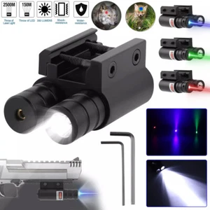 Tactical Red Green Laser Sight Flashlight Combo For 20mm Picatinny Rail Hunting - Picture 1 of 19