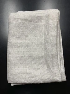 One Restoration Hardware Belgian Linen Textural Basket Weave Curtain White 84X50 - Picture 1 of 7