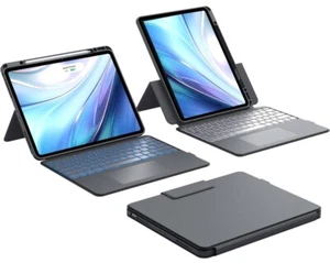 🌻iPad Pro Hülle 12.9 MagnetischTastatur ergonomisch batteriebetrieben bluetooth - Bild 1 von 7