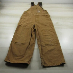 Carhartt Overalls Youth 8 Brown Duck Canvas Bib Outdoor Workwear Cotton Child - Picture 1 of 20