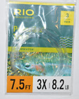 Rio Powerflex Trout Tapered Leaders 7.5Ft 3X 8.2Lb 3 Per Pack Flyfishing Dry Fly