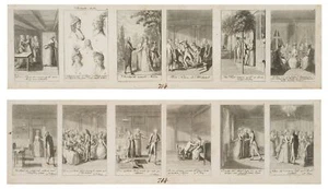 D. CHODOWIECKI (*1726), Fragmente einer Heirathsgeschichte,  1794, Rad. - Picture 1 of 6