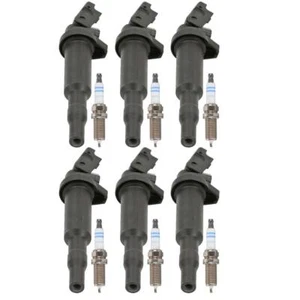 Bosch 6 Ignition Coils & 6 Platinum Spark Plugs Kit For BMW 3.0 L6 N52 - Picture 1 of 1