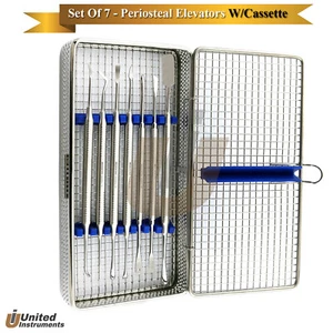 Set Of 7 Periosteal Elevators Cassette Implant Surgery Sinus Lift Instrument Kit - Picture 1 of 8