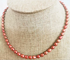 17"6X9MM SOUTH SEA GENUINE CHOCOLATE REDDISH DROP PEARL NECKLACE - Picture 1 of 2