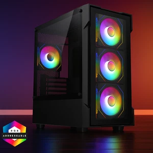 Gaming PC - Intel Core i7 16GB RAM NVIDIA GT 710 500GB HDD + 256GB M.2 Window 11 - Picture 1 of 7