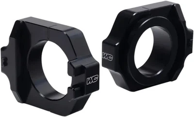 Par de bloques de eje Elite de aluminio negro Works para Honda CRF450R 02-08 Foto 1 de 4