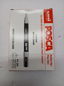 Uni Posca PC-3M Black Paint Marker Pens Fabric Glass Metal Marker .9-1.3 mm 6 Pc - Picture 1 of 4