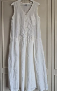Laura Ashley Vintage Sleeveless Maxi Dress, Cream, Made In UK, Size UK 12 - Picture 1 of 8