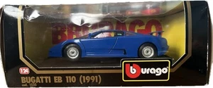 BBURAGO Burago Blue Bugatti EB 110 (1991) Die-Cast Model Car 1:24 Scale - Picture 1 of 12