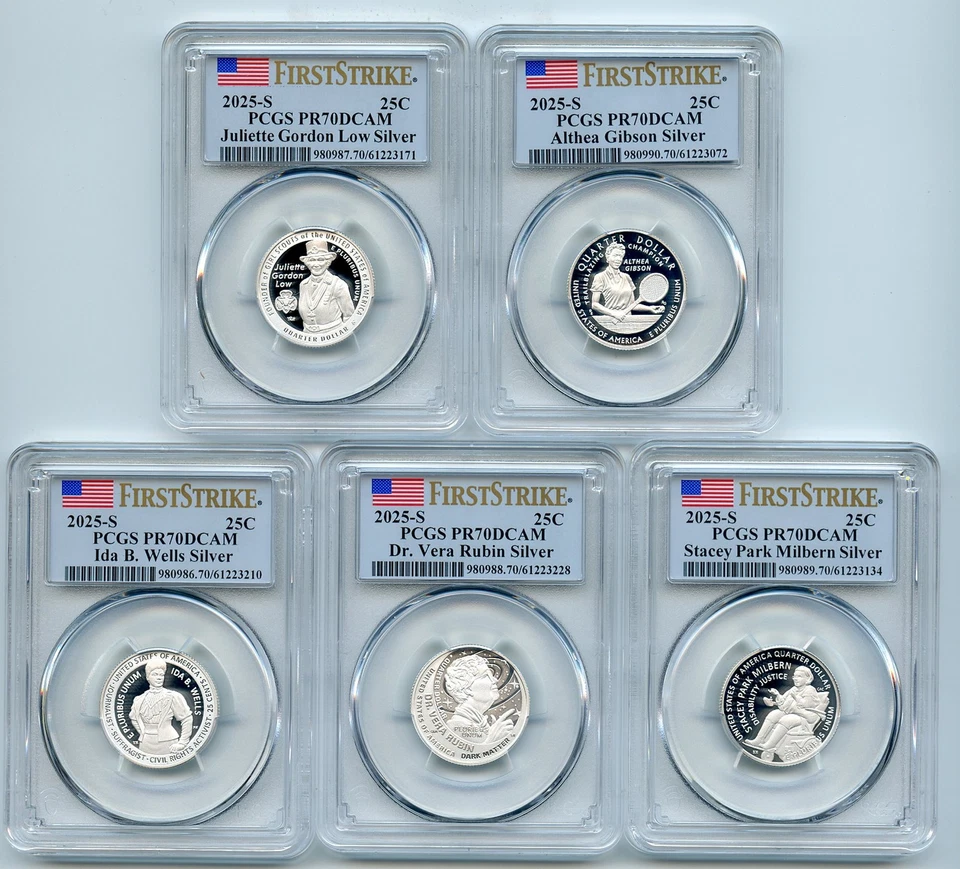 2025 S 25C Silver Woman's Quarter Set PCGS PR70DCAM First Strike - Image 1 of 1