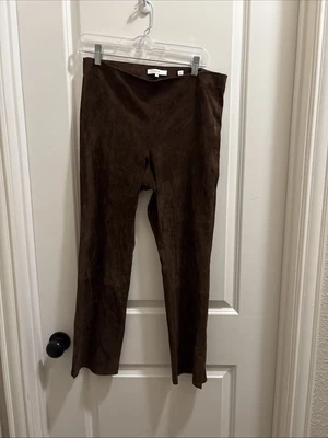 Vince.  Pantalón Corto Marrón Elástico Gamuza Dobladillo Dividido Talla Grande Elegante Cuero de Cordero Foto 1 de 4