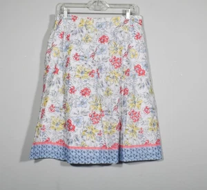 Talbots Plissee A-Linie gefüttert Baumwolle Blumen Rock Knopf & Reißverschluss Gr. 12 - Bild 1 von 4