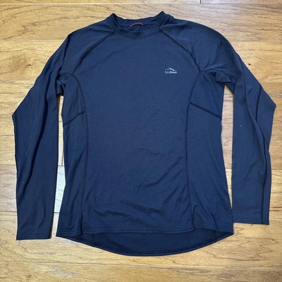 Camisa L L BEAN PESO MEDIO Para Hombres NEGRA Manga Larga Cuello Redondo Capa Base M MEDIANA USADA EN EXCELENTE ESTADO Foto 1 de 4