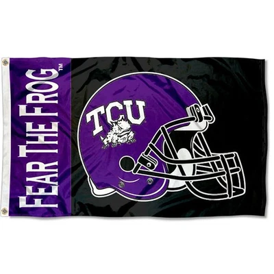 TCU Horned Frogs Football Helmet Large Outdoor Flag - Image 1 of 4