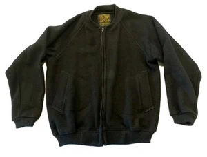 Norwellan Bluey Jacket Junior Wool Showerproof Black Full Zip Mens Sze XL Bomber - Picture 1 of 5