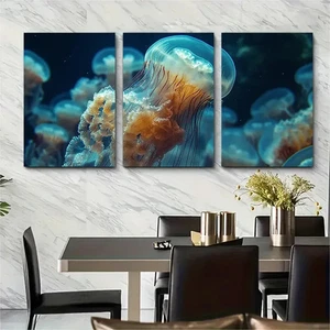 3pcs Ethereal White Jellyfish Swarm Perfect Wall Art Canvas Unframed/Framed - Imagen 1 de 9
