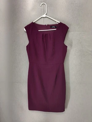 Vestido para mujer The Limited 8 borgoña mezcla de viscosa sin mangas hasta la rodilla funda Foto 1 de 4