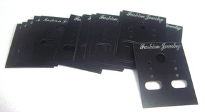 #20 BLACK Acrylic Earring display cards for pierced & clip Fashion jewelry - Picture 1 of 5