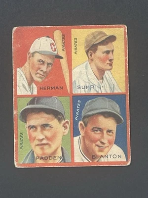 1935 Goudey 4-in-1 - R321 Babe Herman, Gus Suhr, Cy Blanton #8K (RC) - Image 1 of 2