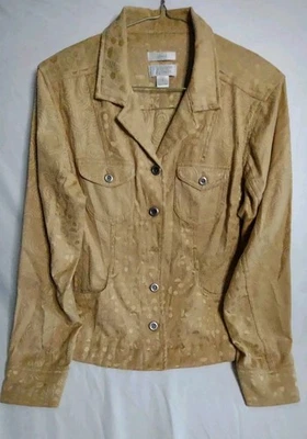 Christopher & Banks Chaqueta Informal Mujer Pequeña Tostada Botón Frontal  Foto 1 de 4