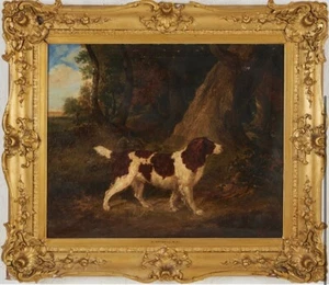 Attributed To Richard Ansdell (1815-1885) spaniel landscape portrait - Picture 1 of 3