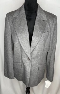 Bloomingdale’s Women’s Cashmere Blazer Jacket Size 12P Gray NWT - Picture 1 of 13