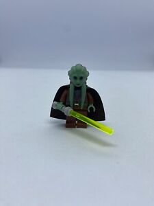 Lego Kit Fisto with cape and lightsaber Minifigure Star Wars 9526