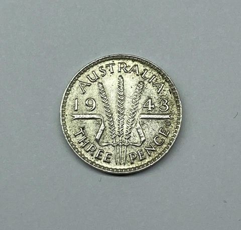 AUSTRALIA 3 Pence STERLING SILVER .925 Coins - 1943 D -  Km# 37 Cover