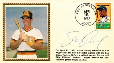 Steve Garvey Signed 1983 First Day Cover FDC Envelope or Cut - Dodgers Padres - Image 1 of 2
