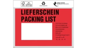 TransPak Dokumententaschen Standard Maße 175x118mm C6 m.Druck Lieferschein Li... - Bild 1 von 1