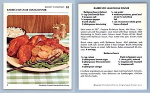 Lamb Shank #18 Budget Casseroles Betty Crocker 1971 Recipe Card - Picture 1 of 1