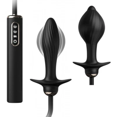 Plug anale gonfiabile dilatatore vibrante in silicone mini vibratore butt dildo - Immagine 1 di 4