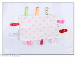 Taggy Patchwork Cotton soft Minky Handmade Sensor toy Rustle Cuddle Tag Present - Picture 1 of 25