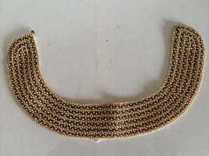 Detachable Pearl Collar Made In Japan Vintage Beaded Cream + Gray Handmade Vtg - Picture 1 of 8