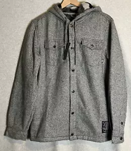 NEW Ecko Unltd Jacket Mens Size M Grey Sherpa Lined Button Up Logo - Picture 1 of 10
