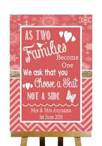 Insegna Matrimonio Personalizzata Rosso Invernale Natale Scegli Un Sedile Senza Piano Posti - Foto 1 di 8