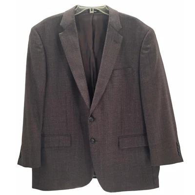 Chaqueta Blazer Vintage Joseph S. Feiss Marrón Cuadros Pequeños Dos Botones Ventilación Central Foto 1 de 4