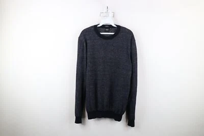 Hugo Boss Mens Large Regular Fit Cotton Linen Blend Knit Crewneck Sweater Blue - Image 1 of 4