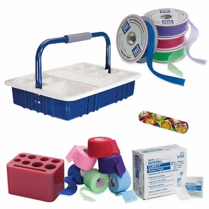 Stocked Blue Phlebotomy Tray with 13mm Tube Rack Bundle 1 ea - Picture 1 of 1