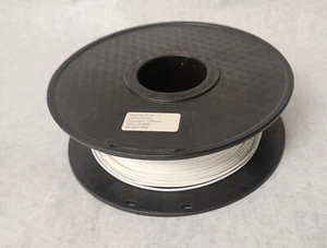 Bobine de filiment PLA D'OCCASION 1,75 mm blanc 829 grammes poids total gauche 3D bonne affaire - Photo 1/2