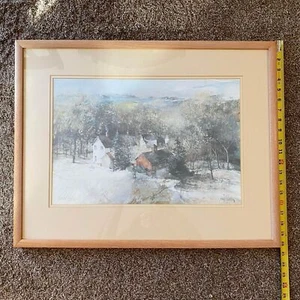 "Obra de arte firmada enmarcada de Randall Higdon paisaje de otoño 19 x 24""" - Imagen 1 de 6