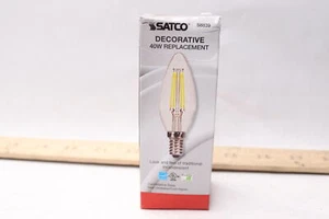 Satco Vintage Edison Dimmable LED Bulb C11 Candelabra E12 120V 4W 350lm S8839 - Picture 1 of 3