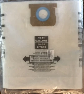 Wet Dry Vacuum Bags VF2005 General Dirt Dust Bag for Most 10-14 Gallons 10Pack - Picture 1 of 3