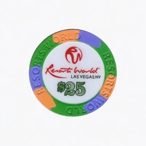 Resorts World Resort and Casino $25 Casino Gaming Poker Chip - Las Vegas - Picture 1 of 1